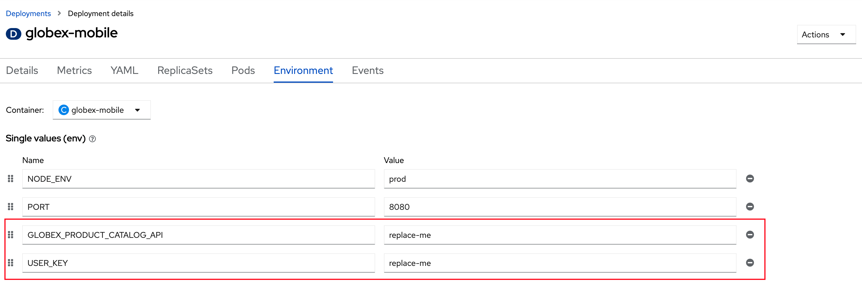 apim mobile env