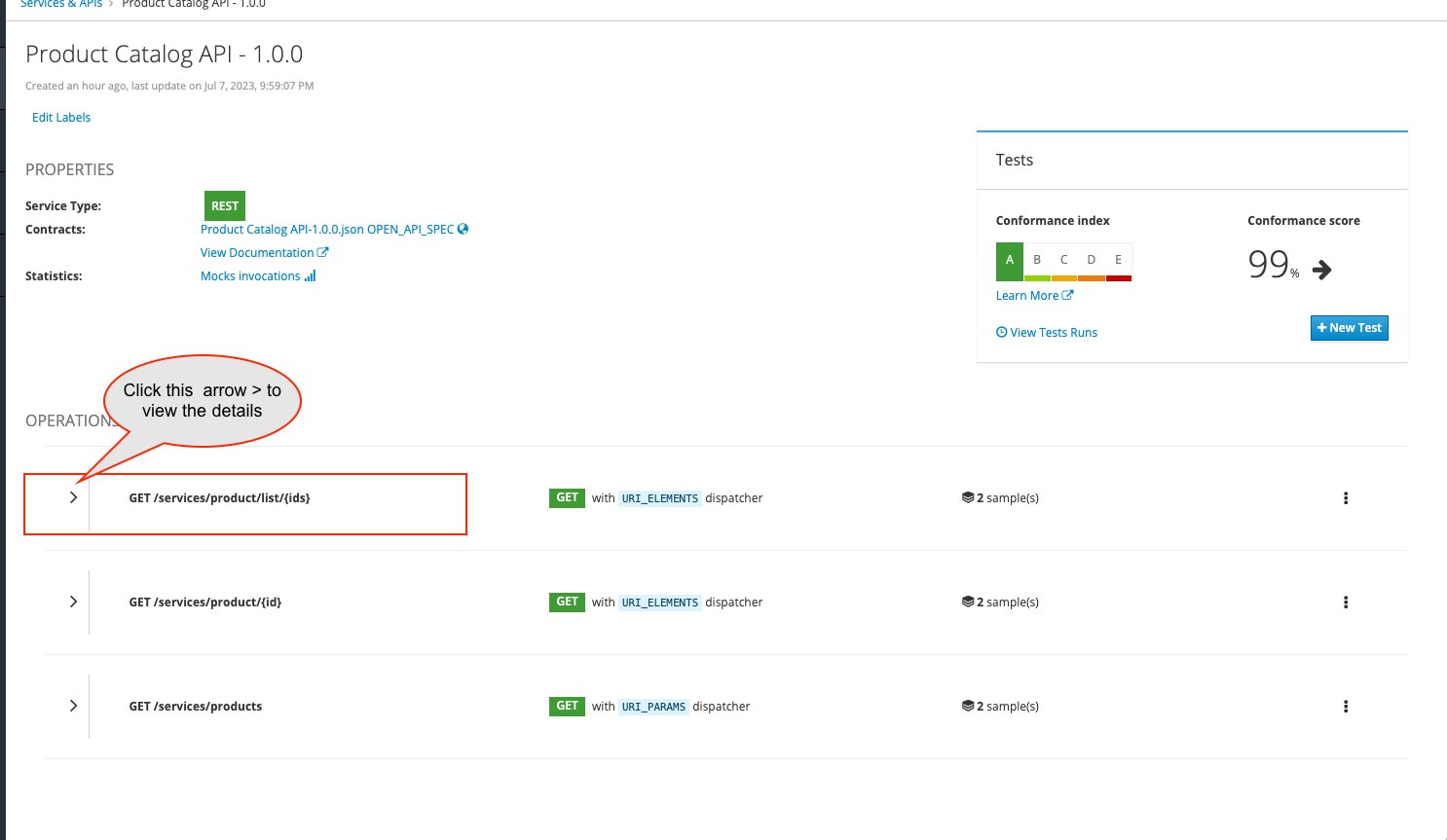 mic view api details