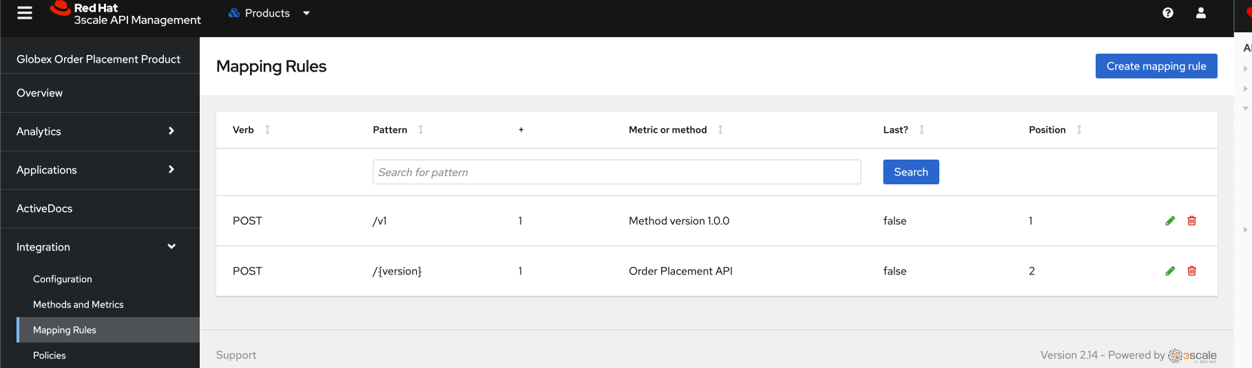 methods v100 mapping rules