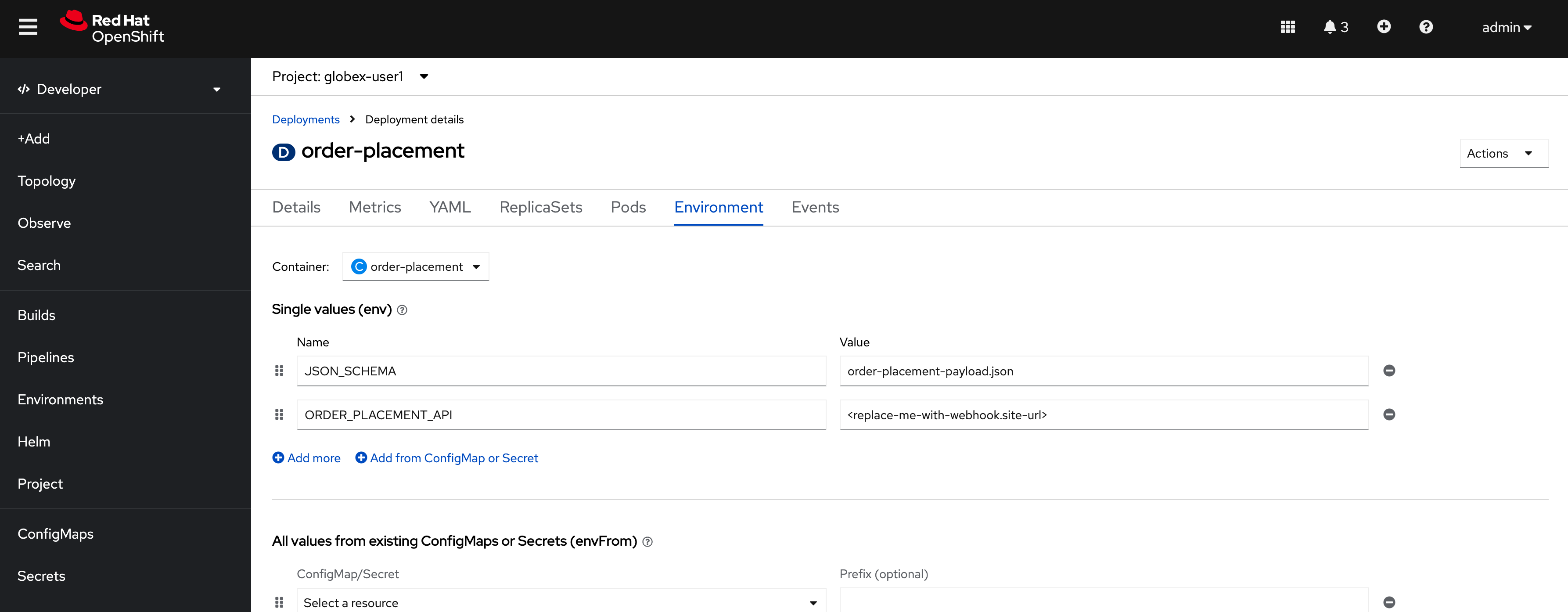 order placement config before