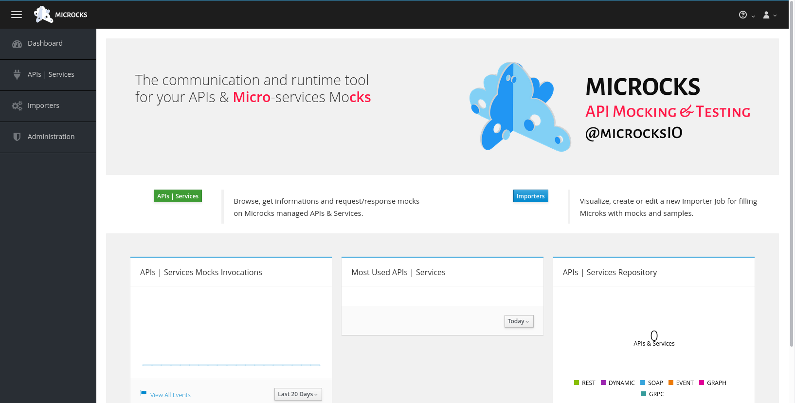 microcks dashboard