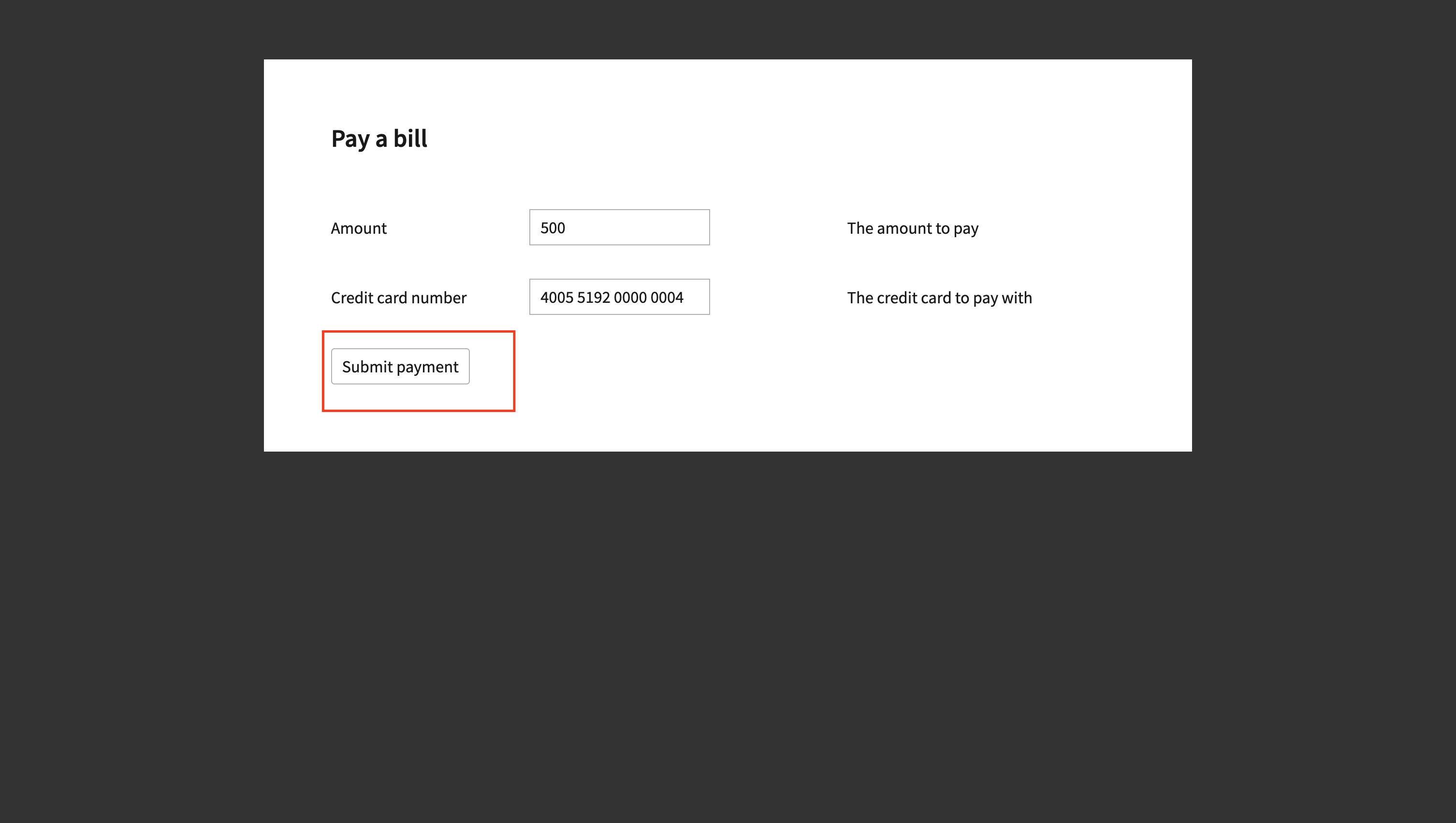 payment button